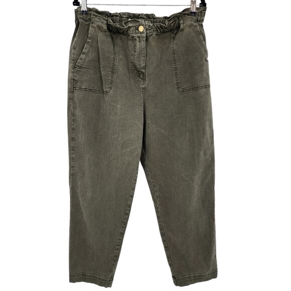 Gerard Darel Paperbag High Waist Cotton Tencel Blend Trousers Size 4 - Picture 1 of 4